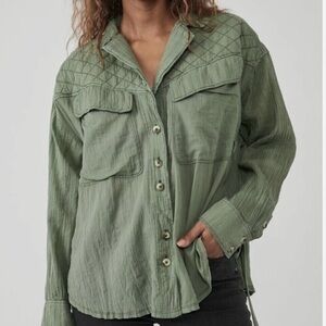 We The Free Silver Lining Quilted Shirt, XL